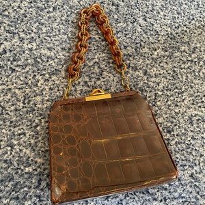 Vintage Brown purse with chain